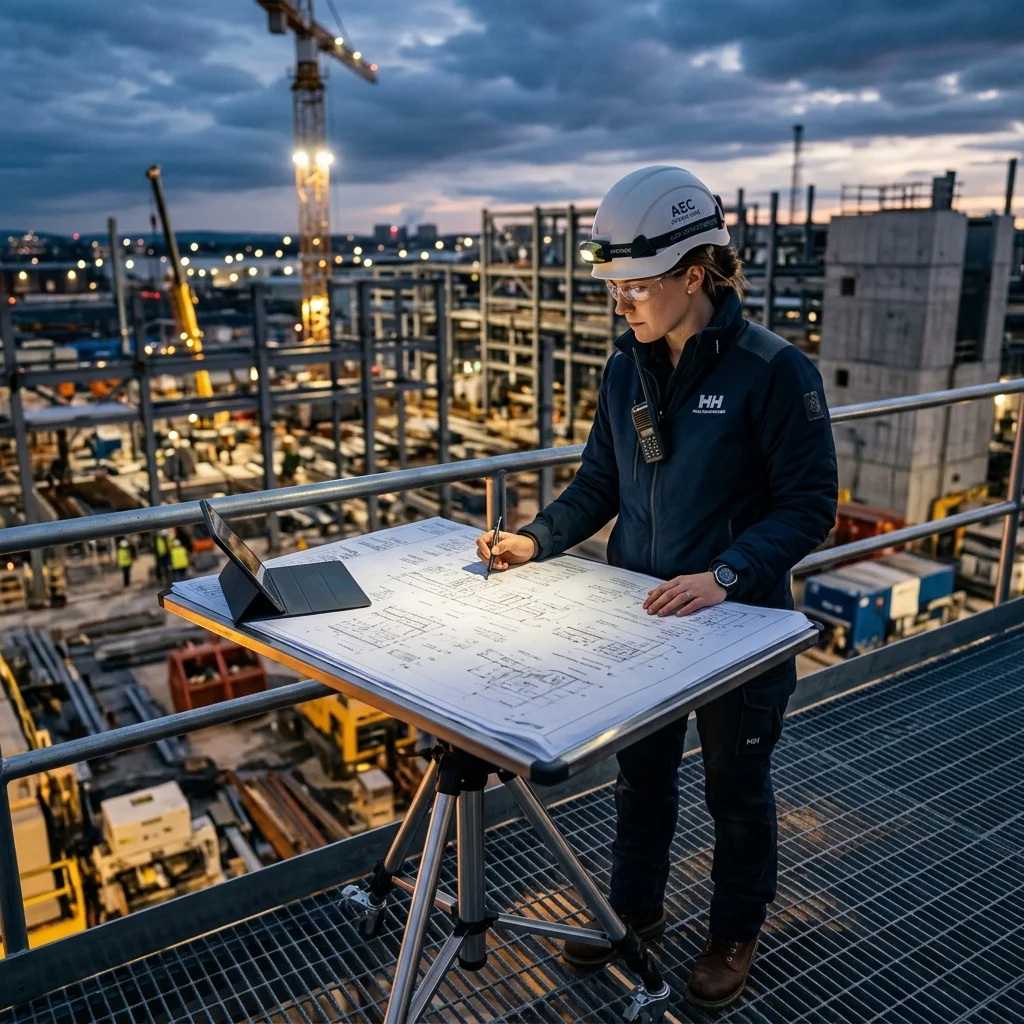 Engineering consultant wearing QPROTEK technical site apparel