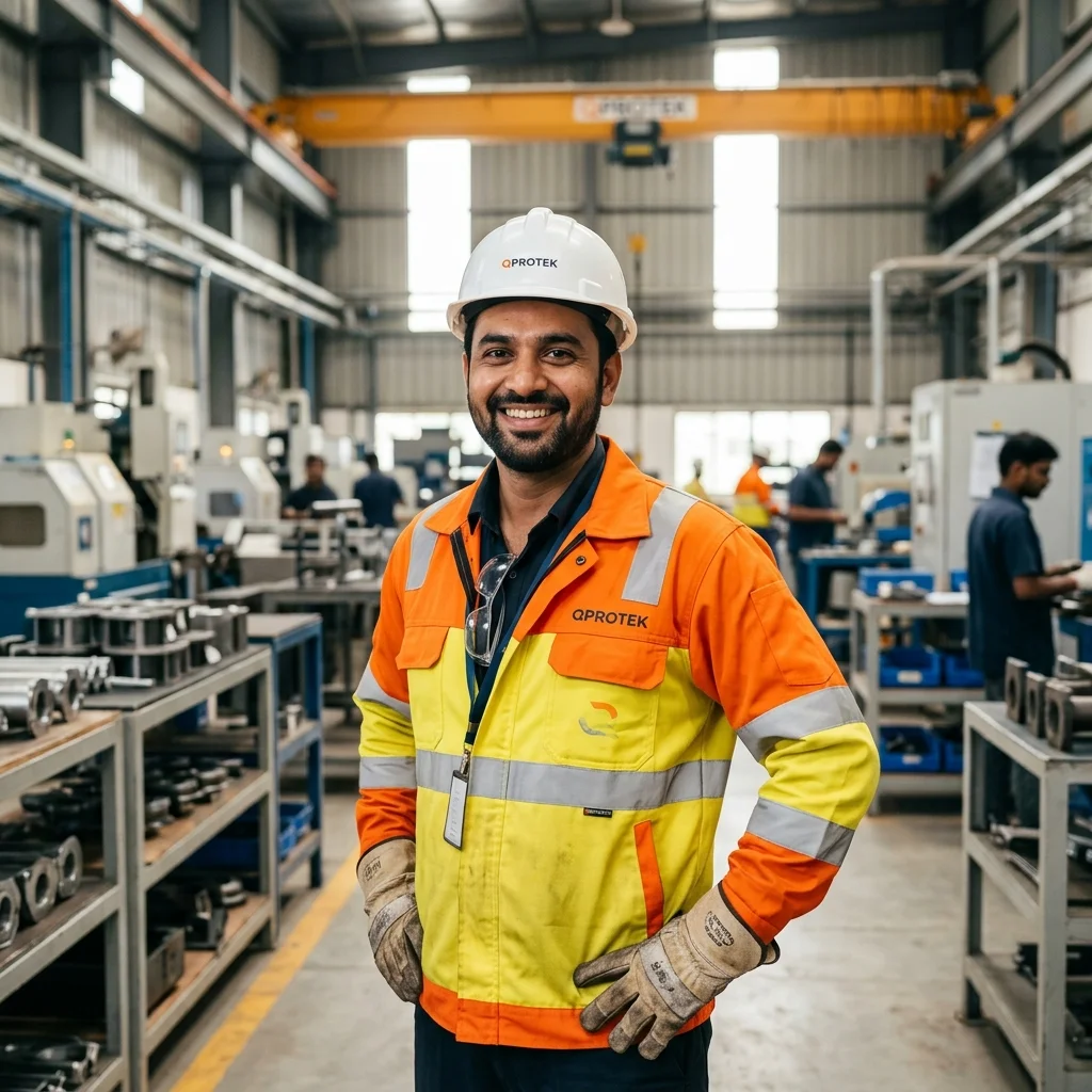 Indian Industrial Worker in high-vis workwear