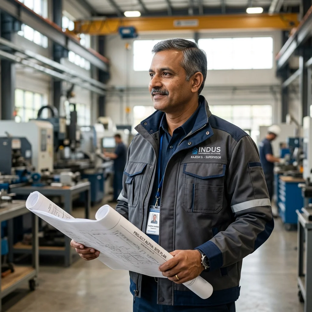 Indian worker in Industrial Work Jacket